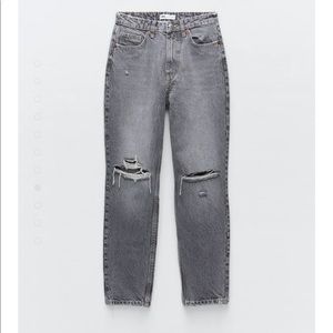 Zara Ripped Mom Fit Jeans